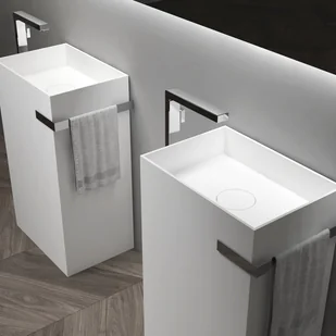 Bernstein Umywalka stojąca TWZ312 odlew mineralny - biały mat - wieszak na ręcznik - Postumenty i półpostumenty do umywalek Bernstein Umywalka stojąca TWZ312 odlew mineralny - biały mat - wieszak na ręcznik - Postumenty i półpostumenty do umywalek - miniaturka - grafika 1