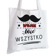 Torby i wózki na zakupy - Torba Bawełniana biała dla Wujka Na Prezent ekologiczna Trwały Nadruk - miniaturka - grafika 1