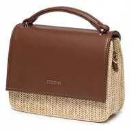 Torebki damskie - PUCCINI Torebka Damska Mała Kuferek Koszyk Boho Letnia Brązowa BK1251014M-2 - miniaturka - grafika 1