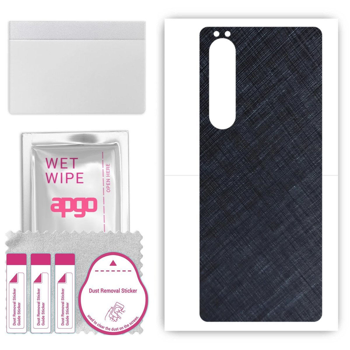 Folia naklejka skórka strukturalna na TYŁ do Sony Xperia 1 III SOG03 - Tytan Niebieski - apgo SKINS