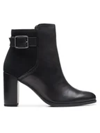 Botki damskie - Clarks Botki Freva 85 Buckle 26174749 Czarny - miniaturka - grafika 1