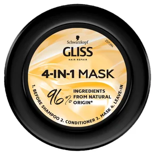 Gliss Kur Performance Treat 4-in-1 Nutrition Mask maska odżywcza do włosów Protein + Shea Butter 400ml - Maski do włosów - miniaturka - grafika 2
