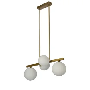 Candellux Wisząca LAMPA modernistyczna KAMA 34-73426 wisząca OPRAWA metalowa ZWIS kule balls cumulus mosiężne białe 34-73426 - Lampy sufitowe - miniaturka - grafika 1