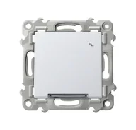 Gniazdka elektryczne - Ospel Szafir biały łącznik schodowy z podświetleniem białym - miniaturka - grafika 1