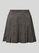 Spódnice - Spódnica mini rozkloszowana z wiskozą model ‘FINE’ - miniaturka - grafika 1