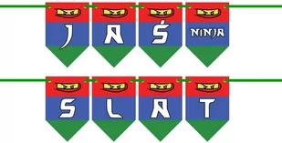 Baner flagi personalizowany Ninja - 300 cm - Urodziny dziecka - miniaturka - grafika 1