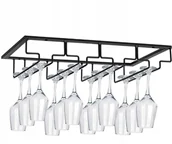 Zestawy do wina - Duży Wieszak Na Kieliszki Do Wina Czarny - miniaturka - grafika 1