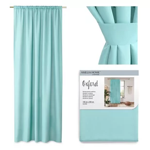AmeliaHome Zasłona Oxford Pleat lazurowy, 140 x 250 cm - Zasłony - miniaturka - grafika 1
