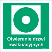 Tablice BHP - TD Systems AC088 - Otwieranie drzwi ewakuacyjnych 350x350 - miniaturka - grafika 1
