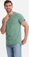 Koszulki męskie - Ombre T-shirt męski z ozdobnym efektem confetti - zielony V4 OM-TSCT-0178 S - miniaturka - grafika 1
