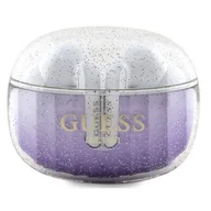 Słuchawki - Guess słuchawki Bluetooth GUTWSHDGKEEU TWS + stacja dokująca fioletowy/purple Glitter Gradient - miniaturka - grafika 1