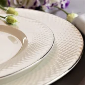 Serwisy obiadowe - Serwis obiadowy porcelanowy Komplet talerzy na 12 osób BARI PLATIN - miniaturka - grafika 1