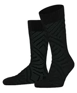Skarpetki męskie - FALKE Męskie skarpety Loom Flair bawełna półwysoka ze wzorem 1 para skarpet, czarne (Black 3000), 45-46 - miniaturka - grafika 1