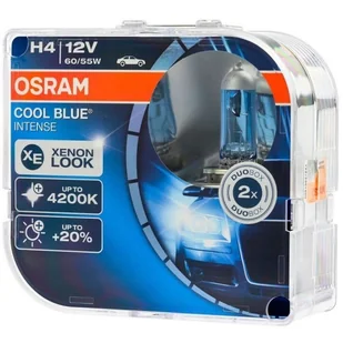 Osram Cool Blue Intense H4, 64193 CBI, 12 V, Cool Blue Intense, twarda osłona podwójne opakowanie, biały 64193CBI-HCB - Oświetlenie samochodowe - akcesoria - miniaturka - grafika 1