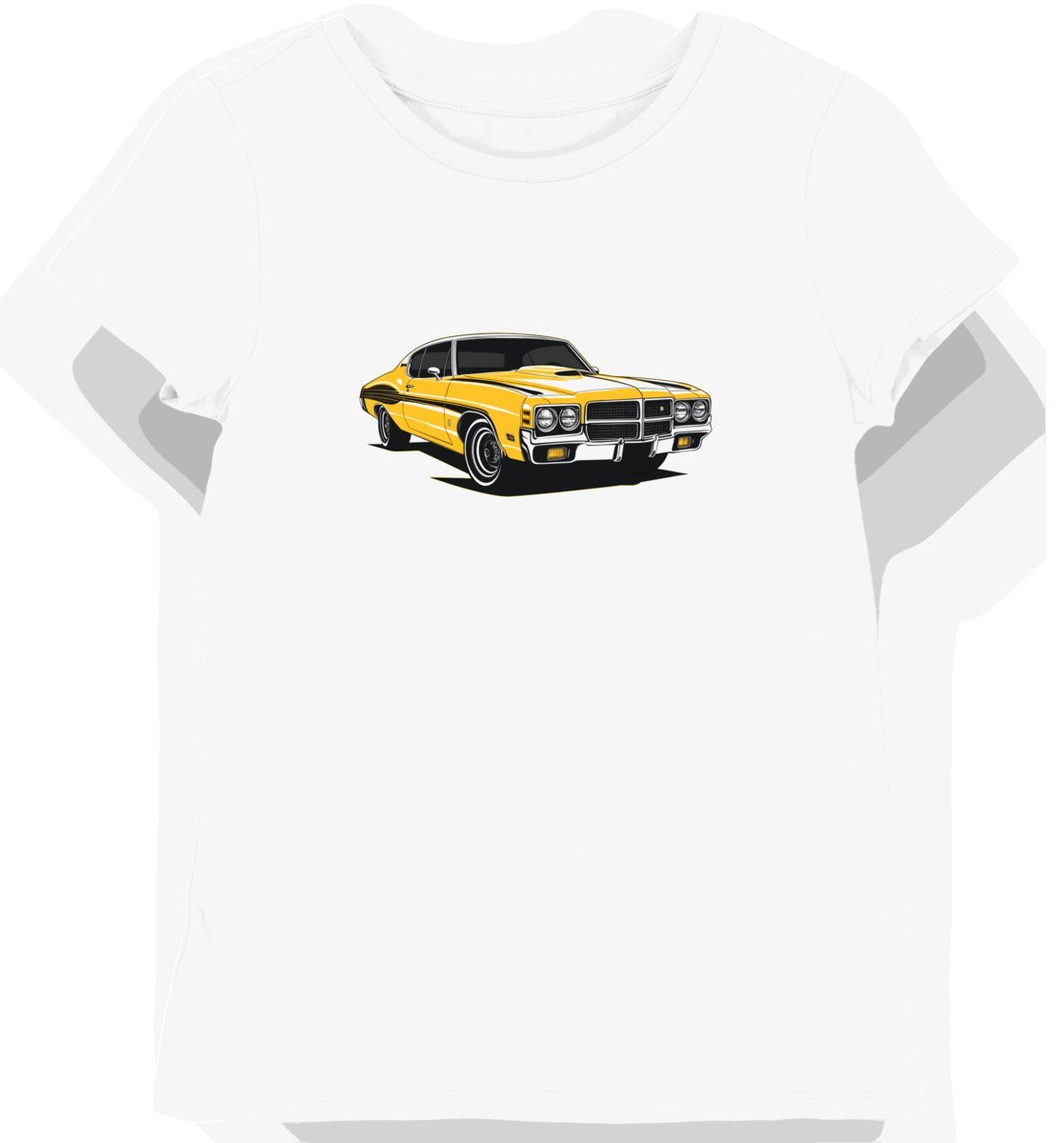 Koszulka damska biała z dynamicznym motywem klasycznego auta XL