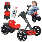 Pojazdy elektryczne dla dzieci - Gokart Elektryczny dla Dzieci Pojazd Kartingowy Regulacja Jeździk Auto na Akumulator Sterowanie Pilot Czerwony / Czarny - miniaturka - grafika 1