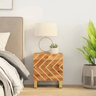 Szafki nocne - vidaXL vidaXL Szafka nocna, brązowo-czarna, lite drewno mango - miniaturka - grafika 1