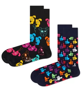 Skarpetki męskie - Happy Socks kolorowe i zabawne skarpetki 2-Pack Classic Dog Socks Rozmiar 41-46 - grafika 1