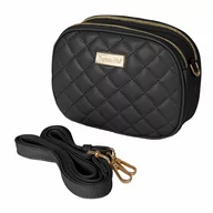 Torebki damskie - Torebka listonoszka czarna pikowana GENOVA Captain Mike - miniaturka - grafika 1