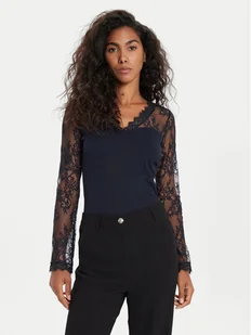 Morgan Bluzka 242-TLAMI Granatowy Slim Fit - Bluzki damskie - miniaturka - grafika 1