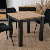 Stoły - Stół Kwadratowy Rozkładany MAX 80-160 cm Dąb Craft/Czarny Nowoczesny Loft - miniaturka - grafika 1