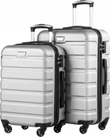 Walizki - COOLIFE 1697 Twarda średnia walizka ABS 24'' 67x46x26 60L zamek TSA Srebrna - miniaturka - grafika 1