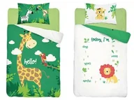 Pościel dla dzieci - Detexpol Pościel bawełniana 90x120 żyrafa zielona 3945 A Mayamoo 105 - miniaturka - grafika 1