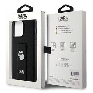 Etui Karl Lagerfeld KLHCP13LGSACHPK Apple iPhone 13 / 13 Pro hardcase Gripstand Saffiano Choupette Pins czarny/black - Etui i futerały do telefonów - miniaturka - grafika 9