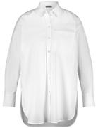 Bluzki damskie - SAMOON Klasyczna długa bluzka wykonana z elastycznej bawełny Biały 50/XL - miniaturka - grafika 1