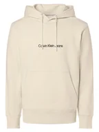 Swetry męskie - Calvin Klein Jeans Męski sweter z kapturem Mężczyźni Bawełna zielony jednolity, S - miniaturka - grafika 1