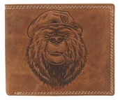 Portfele - Portfel Męski Skórzany ALWAYS WILD Skóra Naturalna Poziomy Bez Zapięcia Dwa Skrzydełka N992 "MIŚ" KONIAKOWY 13 x 10 x 2 [cm] - miniaturka - grafika 1