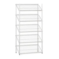 Szafy i regały magazynowe - B2B Partner Regały druciane ze skośnymi półkami, 1800x900x450 mm, 5 półek 410061 - miniaturka - grafika 1