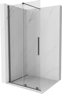 Mexen Velar drzwi prysznicowe rozsuwane Walk-in 90 cm, transparent, gun gray szczotkowany - 871-090-000-03-66 - Ścianki i drzwi prysznicowe - miniaturka - grafika 1