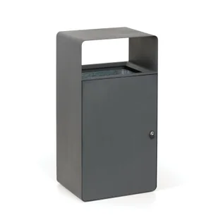 Kosz metalowy, 95 l, szary - Wyposażenie miejsc publicznych - miniaturka - grafika 1
