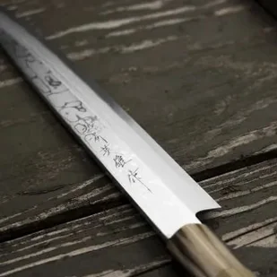 Hideo Kitaoka Aogami#2 Satin Damascus Nóż Yanagiba 24 cm - Noże kuchenne - miniaturka - grafika 7