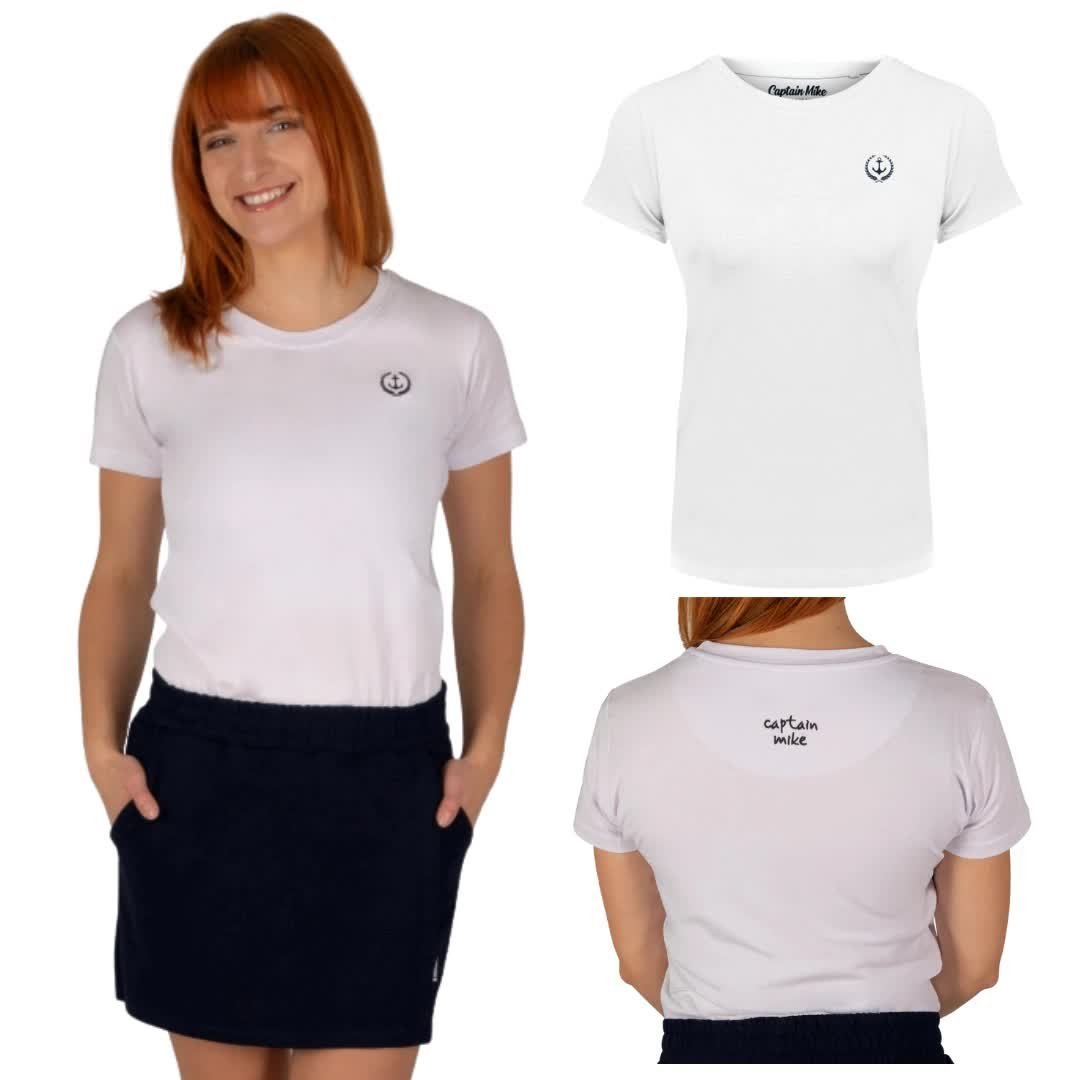 T-SHIRT damski koszulka Z HAFTEM BAWEŁNA TURECKA Captain Mike XXL