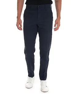 BOSS Męskie spodnie Schino-Taber-1 Tapered-Fit z mieszanki bawełny o strukturze plastra miodu, granatowy, 33W / 32L - Spodenki męskie - miniaturka - grafika 1