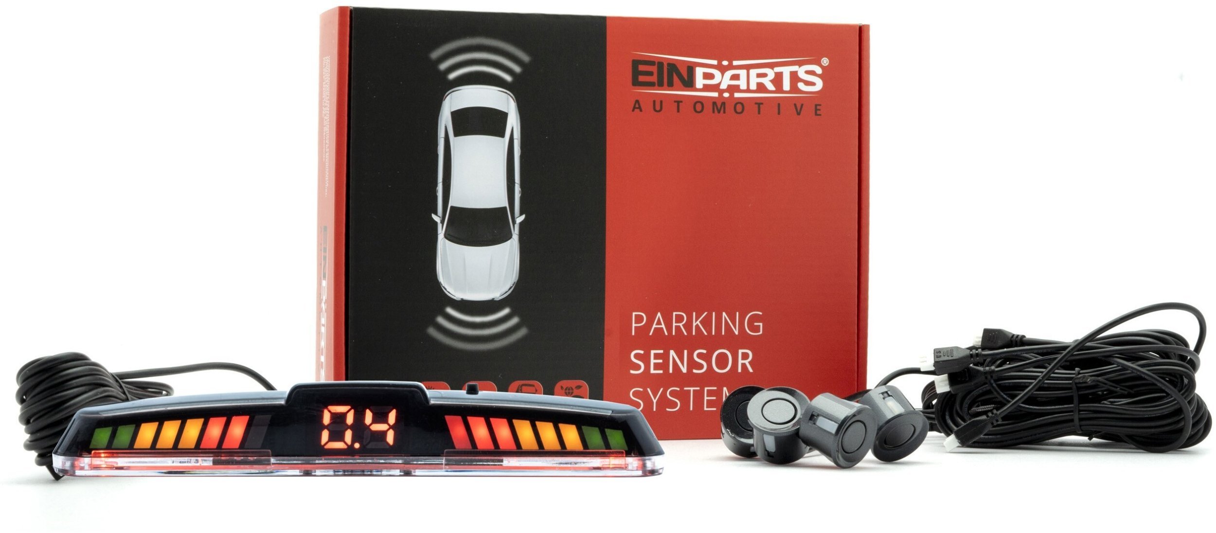 Einparts Automotive EINPARTS CZUJNIKI PARKOWANIA 4 SENSORÓW DO TYŁU SAMOCHODU Z MONTAŻEM
