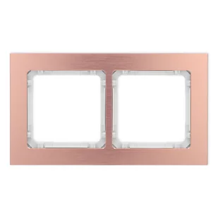 Karlik Ramka podwójna Deco metal - miedź szczotkowana,biały - Klawisze i ramki - miniaturka - grafika 1