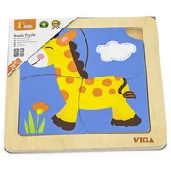 Układanki dla dzieci - VIGA Poręczne Drewniane Puzzle Żyrafa - miniaturka - grafika 1