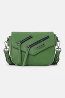 Torebki damskie - Mała listonoszka Nobo z suwakami, zielona - miniaturka - grafika 1