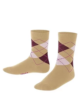 Skarpetki damskie - FALKE Unisex dziecięce Classic Argyle zrównoważona bawełna wzmocnione skarpety dziecięce ze wzorem, oddychające, cienkie, kolorowe w kratkę, 1 para skarpetek, beżowe (Desert 4710), 39-42 - grafika 1