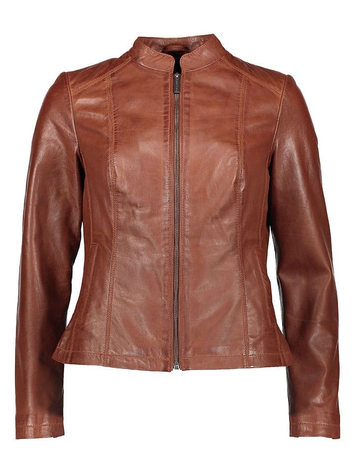 Bugatti Skórzana kurtka w kolorze jasnobrązowym