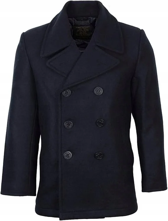 BW ONLINE SHOP MĘSKI PŁASZCZ WEŁNIANY GRANATOWY DWURZĘDOWY KLASYCZNY M 7FA