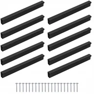 Meble modułowe i akcesoria - 10szt Uchwyt meblowy Czarny mat 128mm + wkręty - miniaturka - grafika 1