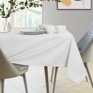 Obrus Gaia Biały Tłoczony Roślinny 110 koło AmeliaHome - TCLOTH/AH/GAIA/HMD/WHITE/R110X110 - Obrusy i serwetki - miniaturka - grafika 4