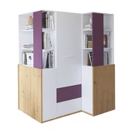 Szafy - Szafa HEY-21 z Dostawką Hey MebloCross Dąb Artisan / Biały Mat / Niebieski - miniaturka - grafika 1