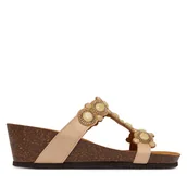 Klapki i japonki damskie - Klapki Scholl Zanzibar T-Bar MF00809 Beżowy - miniaturka - grafika 1