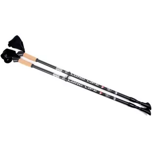 Smj Sport dorośli Telescoping Poles Long Life BLACK kije do Nordic Walking, czarna, One Size 5900741923895 - Kije trekkingowe - miniaturka - grafika 1