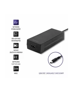 Qoltec Zasilacz do laptopa Zasilacz desktopowy 72W | 24V | 3A | 5.5 2.5 |+kabel zasilający 1_793040 - Zasilacze do laptopów - miniaturka - grafika 2